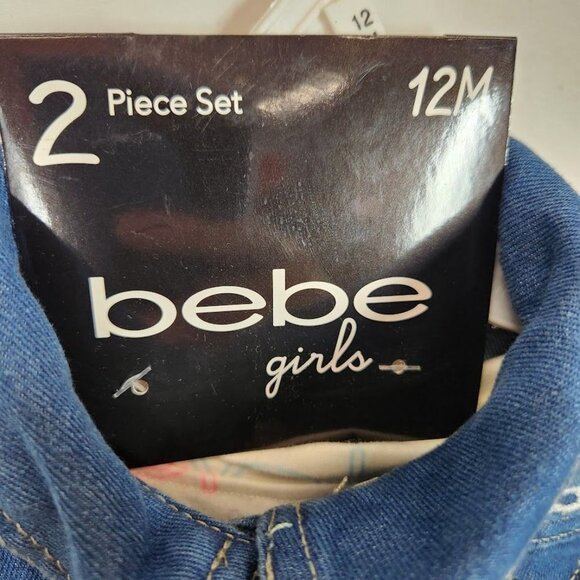 NWT Baby Girls Bebe Print Skater Dress and Denim Jacket‎ Set Size 12M - Picture 10 of 10